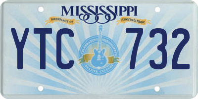 MS license plate YTC732