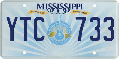 MS license plate YTC733