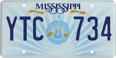 MS license plate YTC734