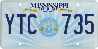 MS license plate YTC735