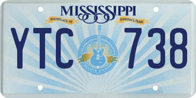 MS license plate YTC738