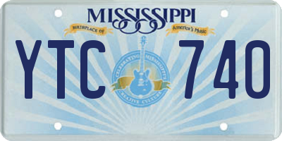 MS license plate YTC740