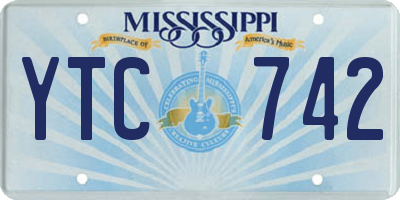 MS license plate YTC742