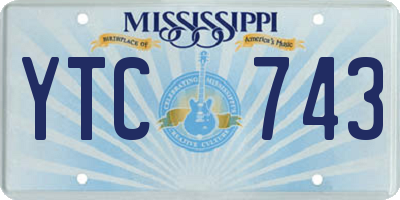 MS license plate YTC743