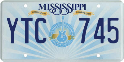 MS license plate YTC745
