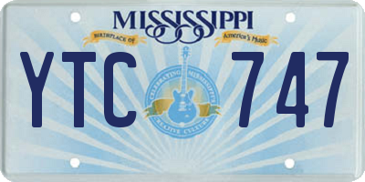 MS license plate YTC747