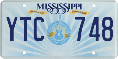 MS license plate YTC748