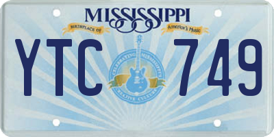 MS license plate YTC749