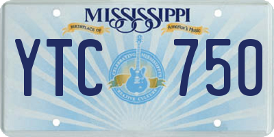 MS license plate YTC750
