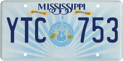 MS license plate YTC753