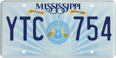 MS license plate YTC754