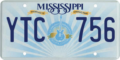 MS license plate YTC756