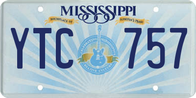 MS license plate YTC757
