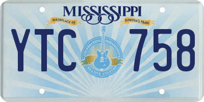 MS license plate YTC758
