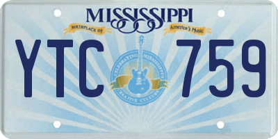 MS license plate YTC759