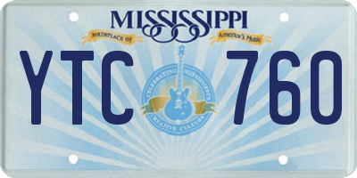 MS license plate YTC760