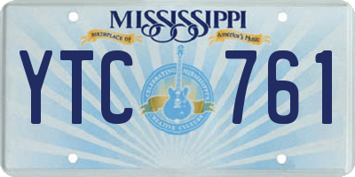 MS license plate YTC761