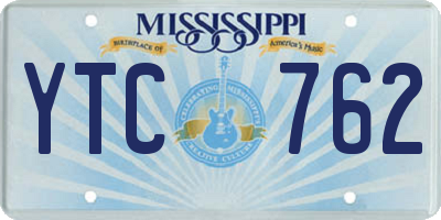 MS license plate YTC762