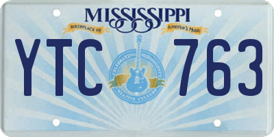 MS license plate YTC763