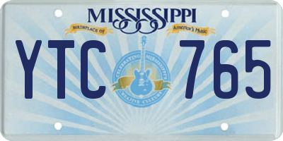 MS license plate YTC765