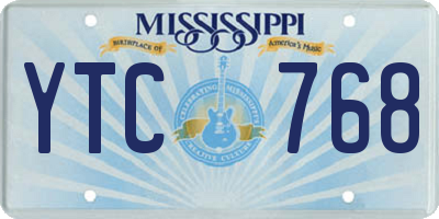 MS license plate YTC768