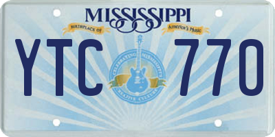 MS license plate YTC770