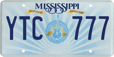 MS license plate YTC777