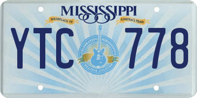 MS license plate YTC778