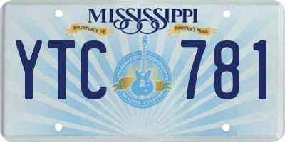 MS license plate YTC781