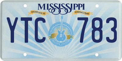 MS license plate YTC783