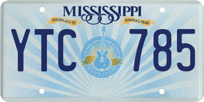 MS license plate YTC785