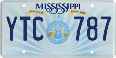 MS license plate YTC787