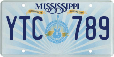 MS license plate YTC789