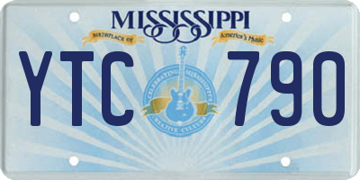 MS license plate YTC790