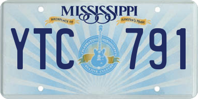 MS license plate YTC791