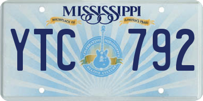 MS license plate YTC792