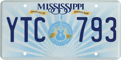 MS license plate YTC793