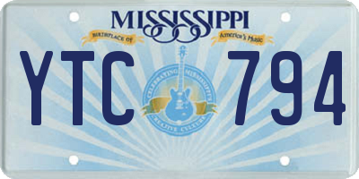 MS license plate YTC794