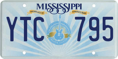 MS license plate YTC795