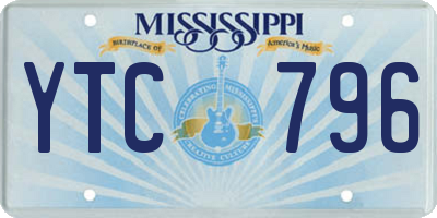 MS license plate YTC796