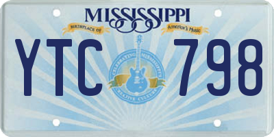 MS license plate YTC798