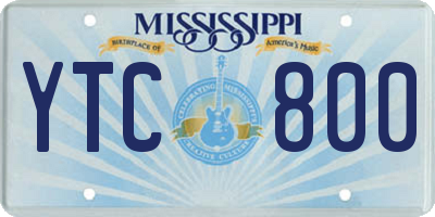 MS license plate YTC800