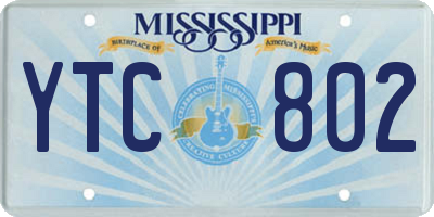 MS license plate YTC802
