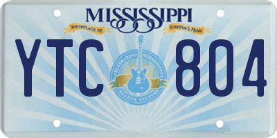 MS license plate YTC804