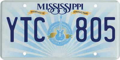 MS license plate YTC805