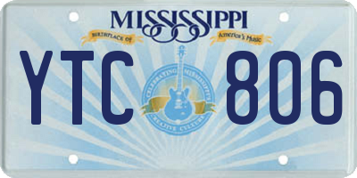 MS license plate YTC806