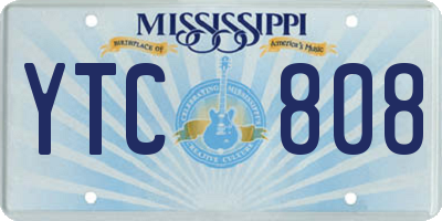 MS license plate YTC808