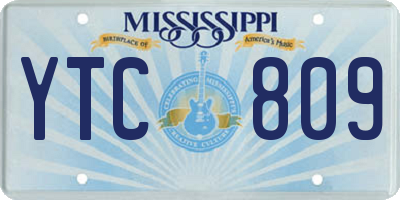 MS license plate YTC809