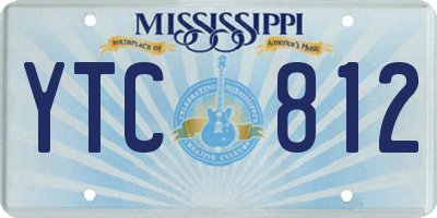 MS license plate YTC812