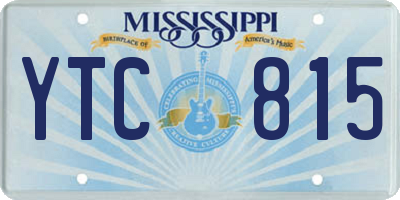 MS license plate YTC815